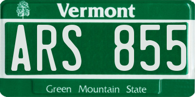 VT license plate ARS855