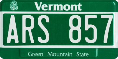 VT license plate ARS857