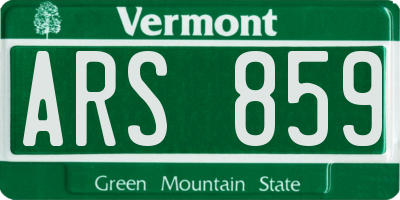 VT license plate ARS859