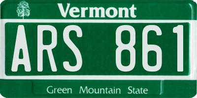 VT license plate ARS861