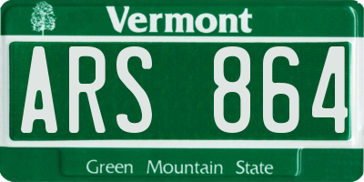 VT license plate ARS864