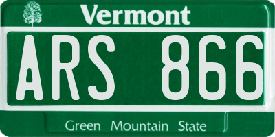 VT license plate ARS866