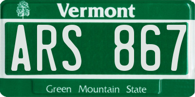 VT license plate ARS867