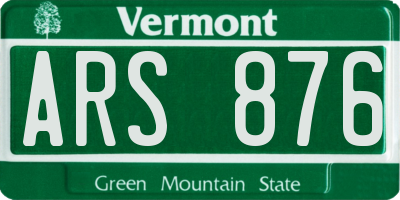 VT license plate ARS876