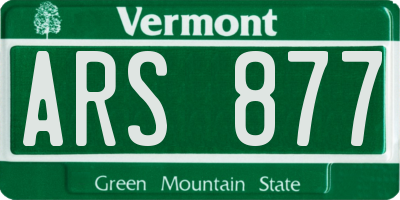 VT license plate ARS877