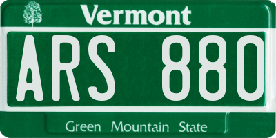 VT license plate ARS880