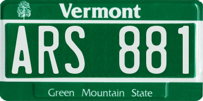 VT license plate ARS881