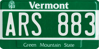 VT license plate ARS883