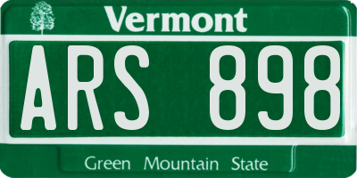 VT license plate ARS898