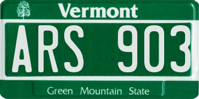 VT license plate ARS903