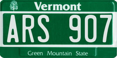 VT license plate ARS907