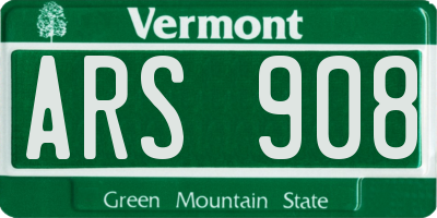 VT license plate ARS908