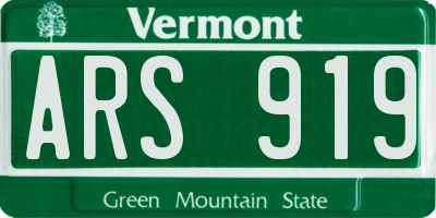 VT license plate ARS919