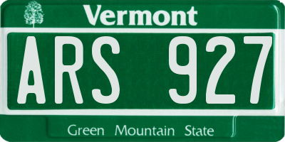 VT license plate ARS927