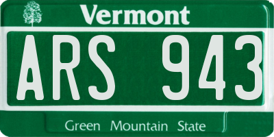 VT license plate ARS943