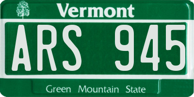 VT license plate ARS945