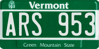VT license plate ARS953