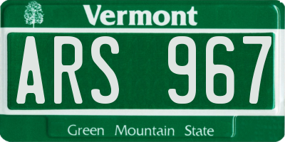VT license plate ARS967