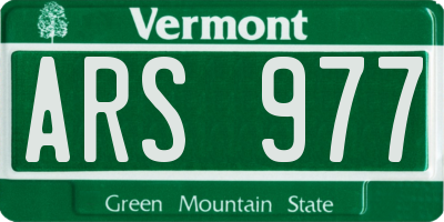 VT license plate ARS977
