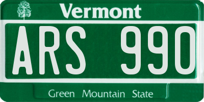 VT license plate ARS990