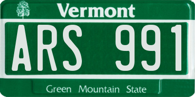 VT license plate ARS991