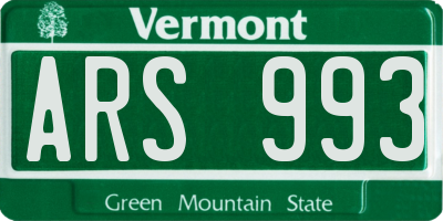 VT license plate ARS993
