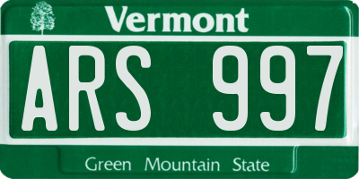 VT license plate ARS997