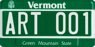 VT license plate ART001