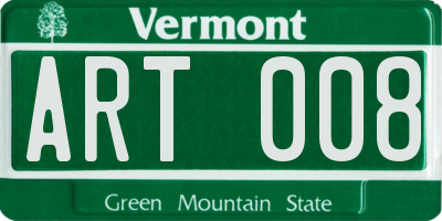 VT license plate ART008