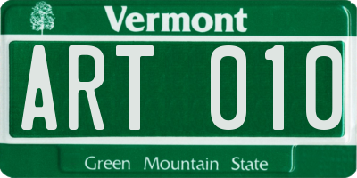 VT license plate ART010