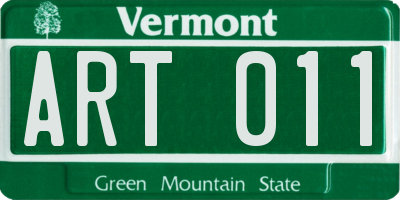 VT license plate ART011