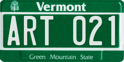 VT license plate ART021