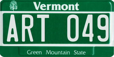 VT license plate ART049