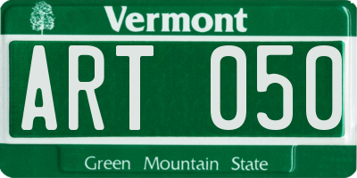 VT license plate ART050