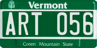 VT license plate ART056