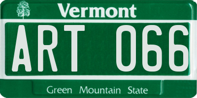 VT license plate ART066