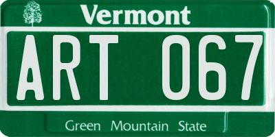 VT license plate ART067