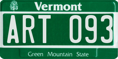VT license plate ART093