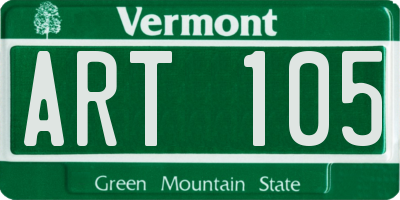 VT license plate ART105