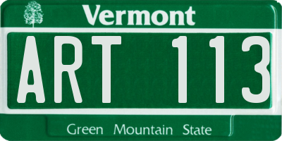 VT license plate ART113