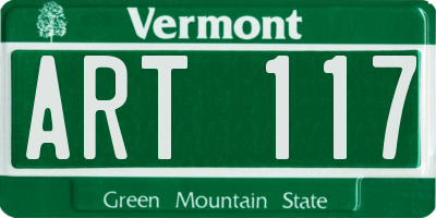 VT license plate ART117
