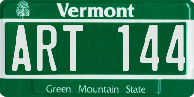 VT license plate ART144