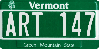 VT license plate ART147