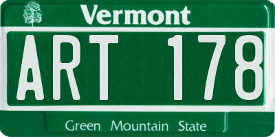 VT license plate ART178