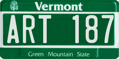 VT license plate ART187
