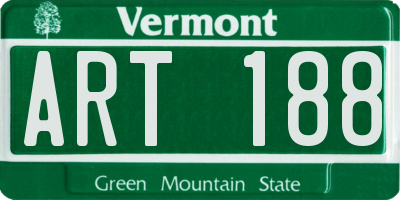 VT license plate ART188