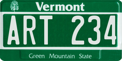 VT license plate ART234