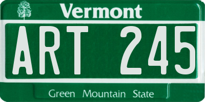 VT license plate ART245