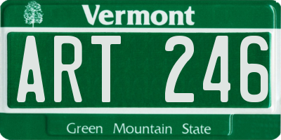 VT license plate ART246