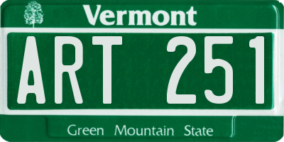 VT license plate ART251